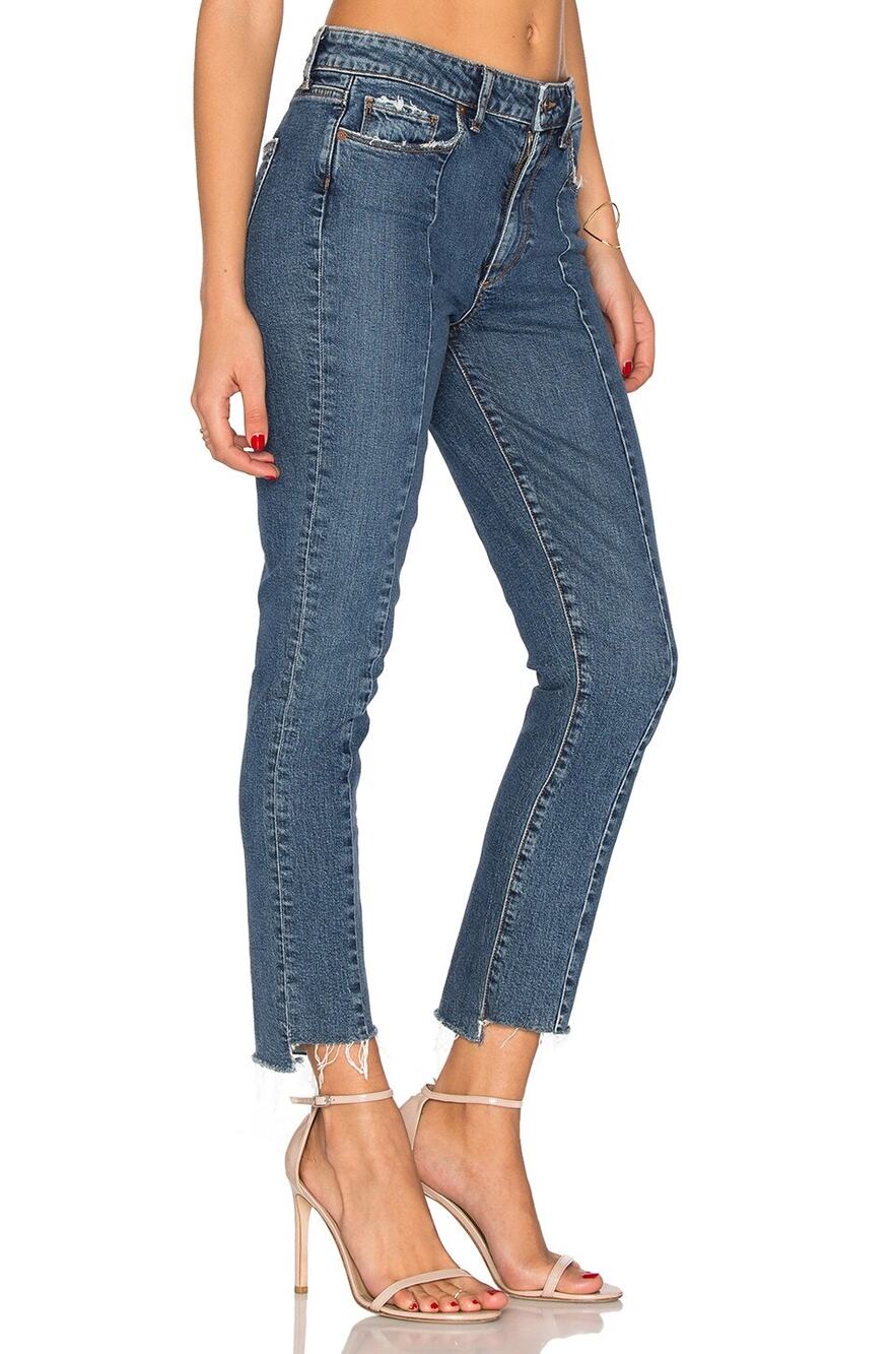 PAIGE Jacqueline Straight Mid Rise Jeans Felice Dark Blue Wash Size 29 USA Made